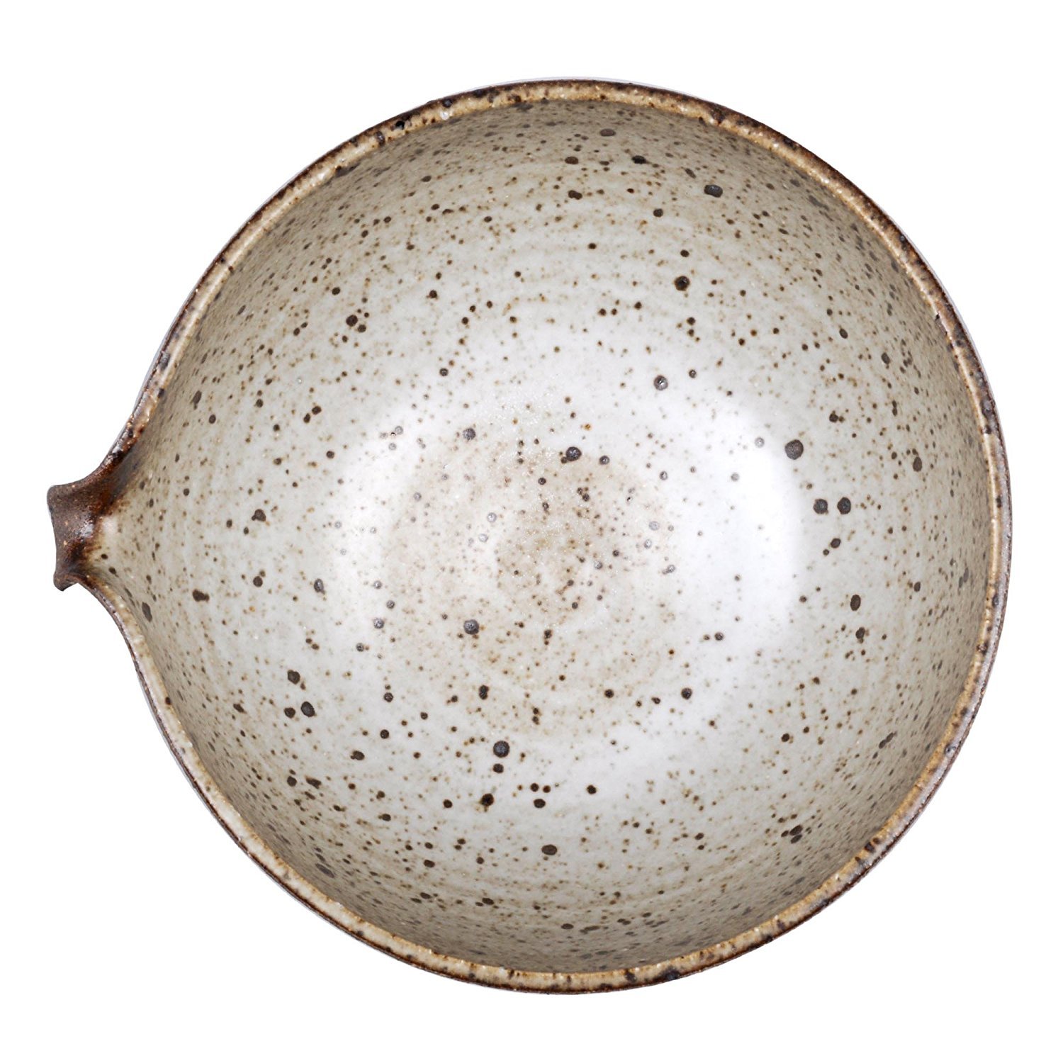 Brightea Matcha Green Tea Bowl Chawan with Spout Pottery Clay Large