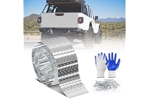 VRUELIA Aluminum Diamond Plate Sheet Metal Coil 0.045" Thick 3003-H22 Alloy - Non-Slip Rustproof Tread, Mill Finish Embossed Panel for Truck Beds, RV Steps & Garage Walls (Natural Silver, 4in. x 120in.)