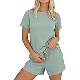 ANRABESS Womens Lounge Pajamas Short Set 2026 Casual Summer 2 Piece Outfits Lightweight Loungewear Clothes