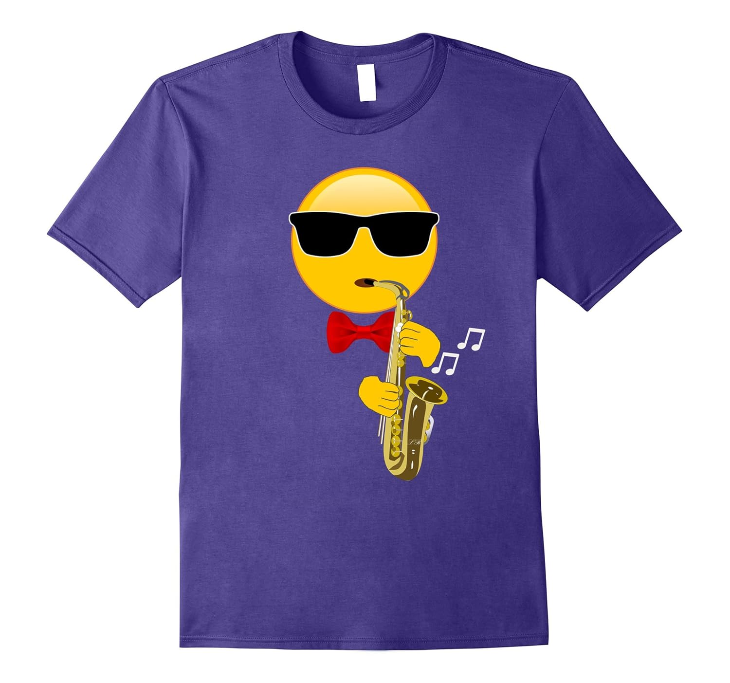 Musical Emoji Saxophone Gift T-Shirt Idea for Sax Players-ANZ