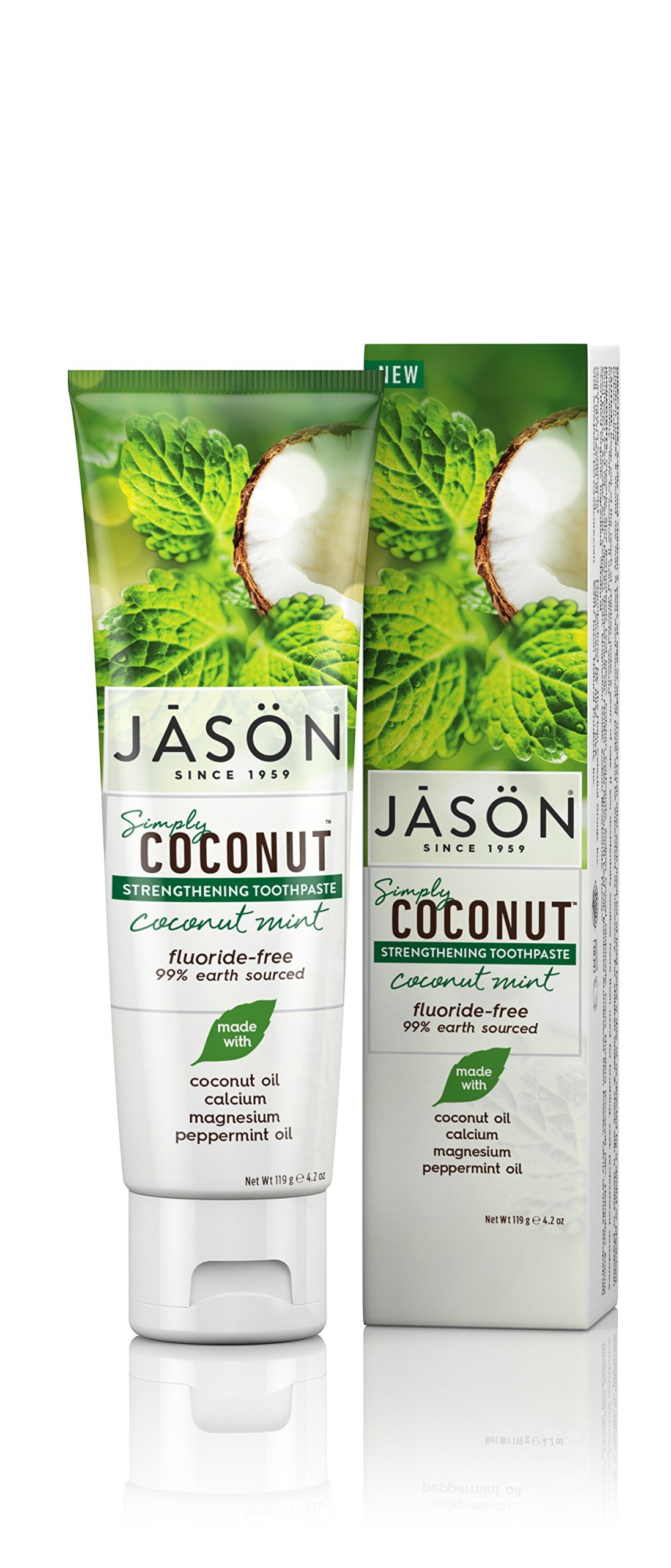 Jason Simply Coconut Whitening Toothpaste, Coconut Cream, 4