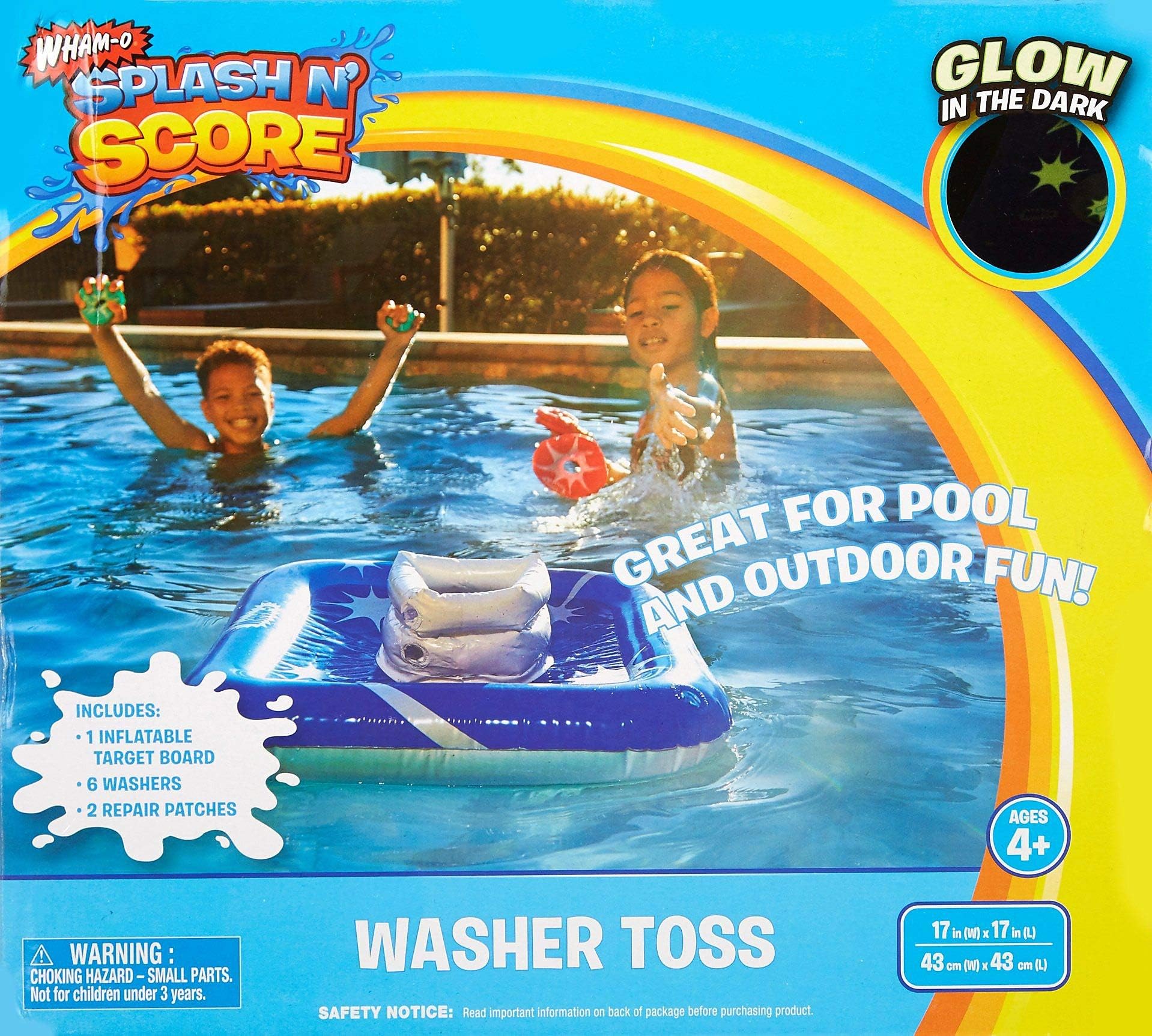 WATER-GAME Splash 'n Score Washer Ring Toss Inflatable Pool (Glows-in-the-dark)