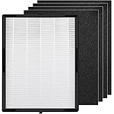 Breshair LP350 True HEPA Replacement Filter Compatible with LivePure Aspen Series LP350TH and LP350THP Air Purifier, includes 1 H13 HEPA Filter and 4 Pre-Filters, Part # LP-HF350 & LP-PF900