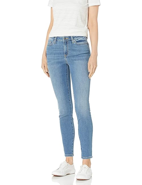 Amazon Essentials Women's Mid-Rise Stretchy Skinny Jean - Discontinued Colors, Light Blue, 10 Long