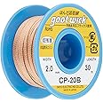 Taiyo Electric Sangyo (Goot) Soldering Desoldering Wire, Width 0.08 inch (2.0 mm), Length 98.4 ft (30 m), Long Roll Type in Bobbin Case, CP-20B, Made in Japan