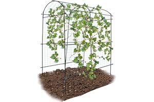 Stonehomy 83in (H) A-Frame Garden Cucumber Trellis for Garden, Extra Tall Metal Garden Tunnel Trellis with Climbing Net for Climbing Plants Vegetables Flowers