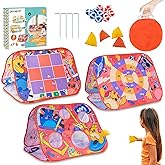 Giant 3 in 1 Bean Bag Toss Game for Kids, Toddler Outdoor Toss Toys for 2 3 4 5 6 7 8 Year Old Boys Girls, Family Party Supplies, Cornhole Party Carnival Games, Lawn Backyard Outside Birthday Gifts