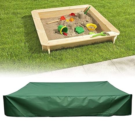 Baogu Sandkastenabdeckung Sandkastenplane Abdeckplane mit Kordelzug für Sandkasten Gartensaunas Whirlpools 150x150x20cm