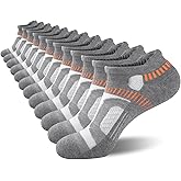 Heatuff Mens Athletic Ankle Socks Moisture Wicking Cushion Running Low Cut Sock 6 Pack