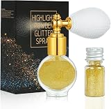 AOOWU Glitter Powder Spray Shiny Body Highlighter Gold Colorful