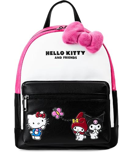 Fast Forward Sanrio Hello Kitty Backpack for Girls, Boys, Women, Men, Adults, Unisex | Cute PU Leather Large Travel Backpack Purse Shoulder Purse