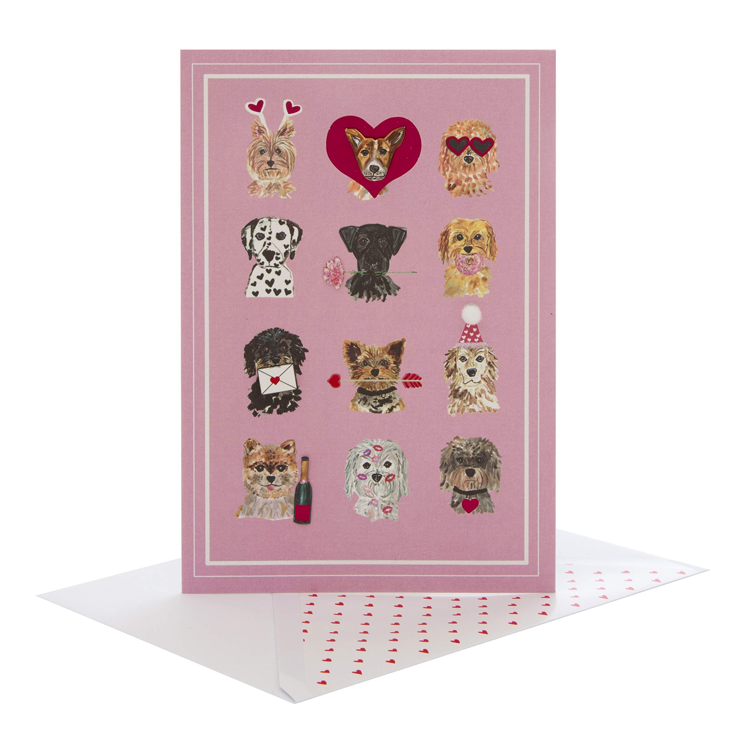 Hallmark Signature One I Love Valentine's Day Card 'Pups' - Small