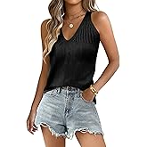 Yeokou Sweater Vest for Women Crochet Tank Top Knitted Tops Camis Tee V Neck Sleeveless Summer Shirts Pullover