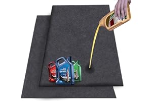TRIDOK 2 Pack Garage Floor Matting 36X61 Inches Oil Absorbent Garage Mat for Under Car Waterproof Backing Layer Protects Floor from Spills, Drips, Splashes and Stains Oil Drip Pan