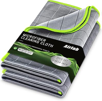 Airlab 2X Thickened Magic Cleaning Cloth 400GSM 50x40cm Carbon Microfibre