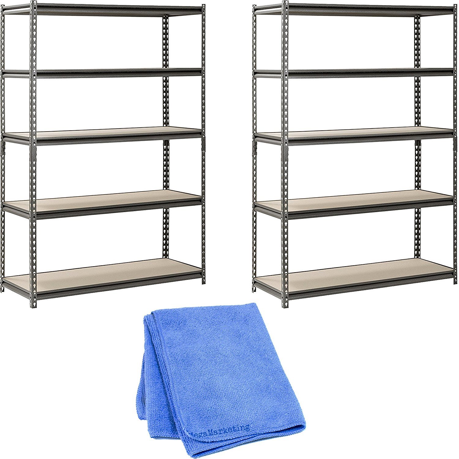 Muscle Rack UR481872PB5PSV Silver Vein Steel Storage Rack, 5 Adjustable Shelves, 4000 lb