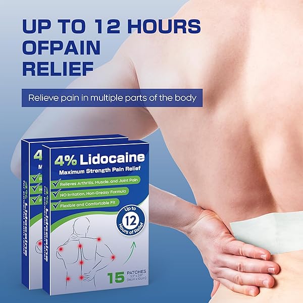 UPOSIUT 4% LIDOCAINE PAIN RELIEF PATCHES 30 COUNT – MAXIMUM STRENGTH, 12 HOUR LONG LASTING, FLEXIBLE & LOW ODOR, FOR BACK, NECK, KNEE & SHOULDER-A01