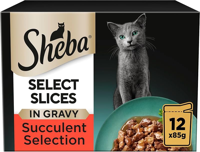 Sheba Select Slices in Gravy 48 x 85 g Pouches Adult Cat Food