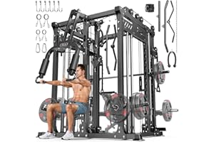 XGSW XINGESIWR Smith Machine with Cable Crossover System, Multi-Function Power Cage Squat Rack for Home Gym, Power Rack and Packages Weight Sets.