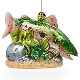 Rainbow Trout Blown Glass Christmas Ornament