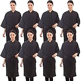 PERFEHAIR Salon Robes Smock for Clients, Pack of 8, Hair Salon Client Gown Cape, Black