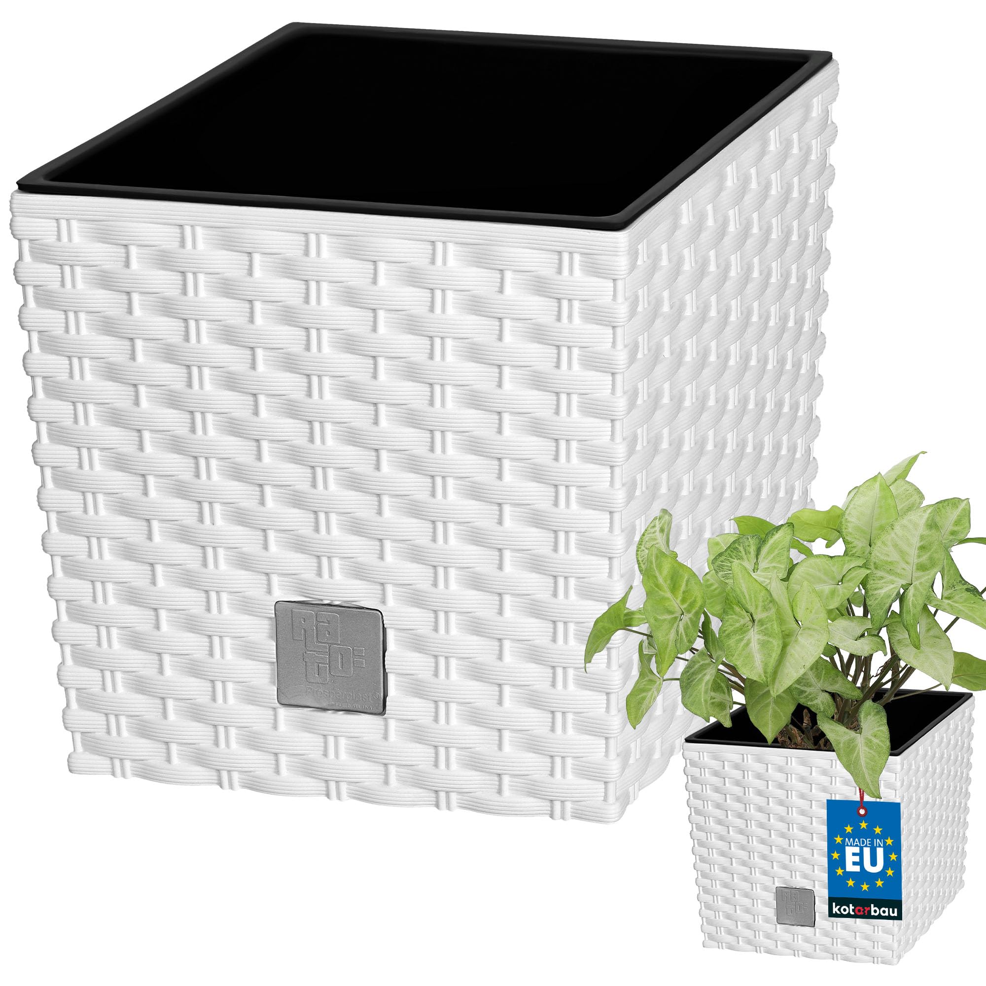 KOTARBAU® Flower Pot, 170 mm Planter with Inner Pot for Plant Growing, White — image 1