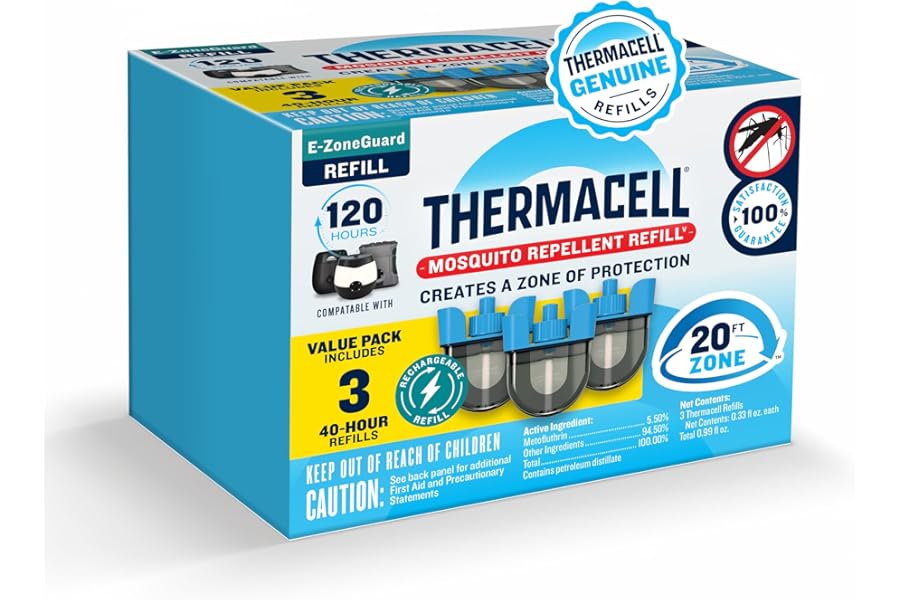 Thermacell E-ZoneGuard Mosquito Repellent Refill with 20-Foot Zone of Scientifically Proven Outdoor Protection; Rechargeable;