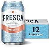 Fresca Peach Soda Sparkling Flavored Soda Pop Soft Drink Zero Calorie and Sugar Free, 12 fl oz, 12 Pack