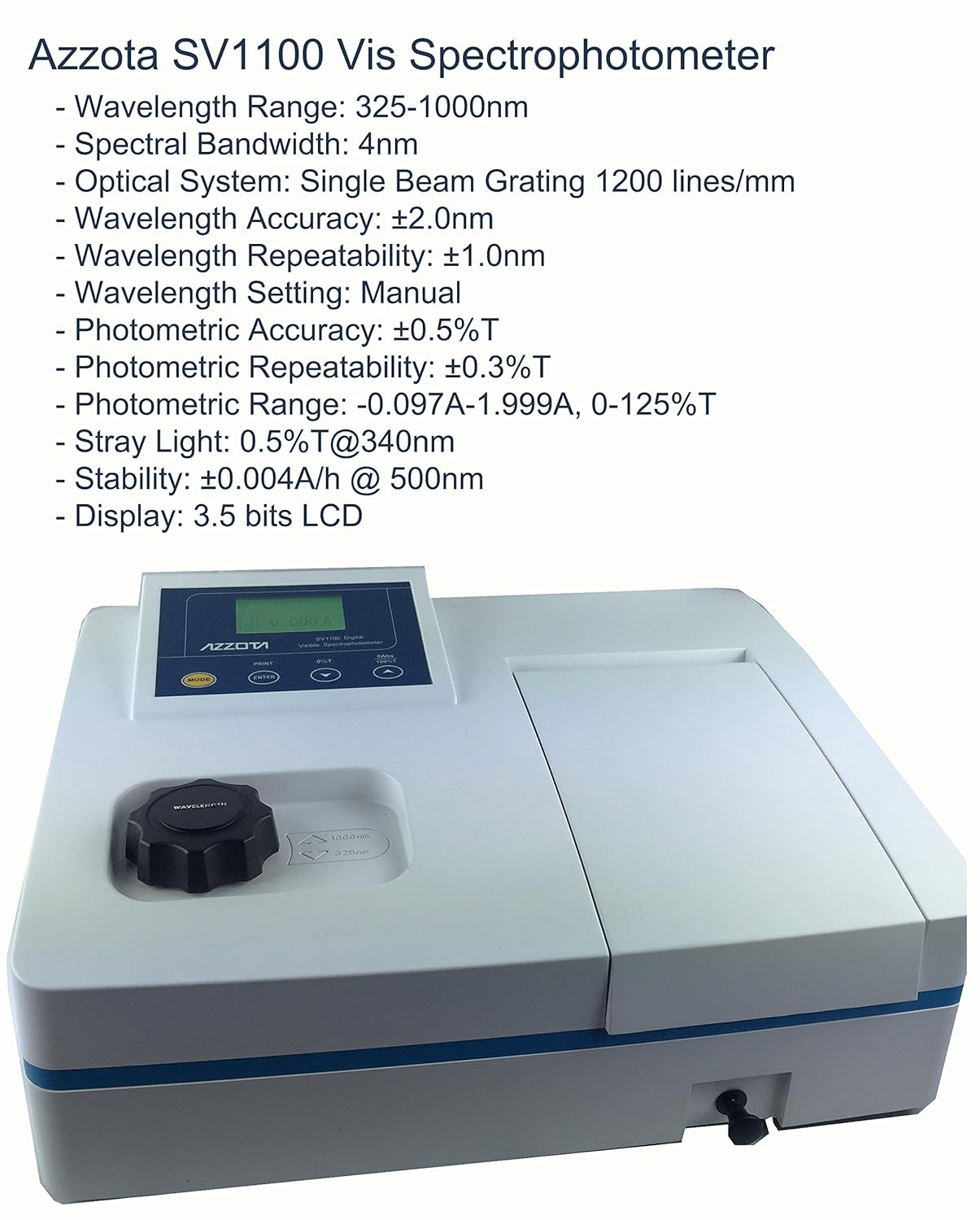 Azzota SV1100 Wavelength Range 3251000 NM Digital 4NM Visible