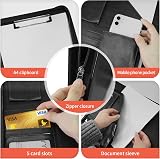 NEWYES Leather Zipper Conference Folder A4 Black NY-A403-BL-EU view 4