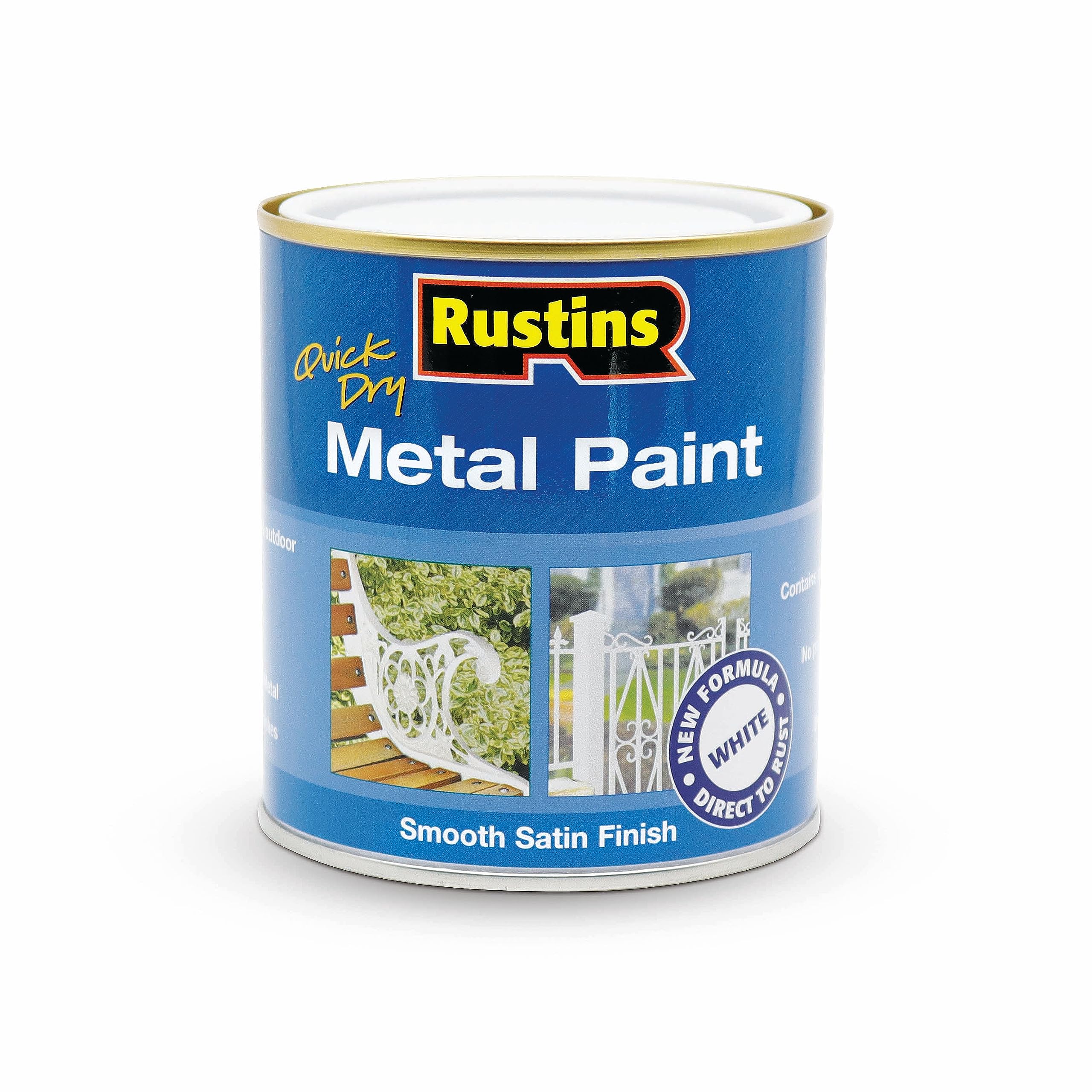 RUSTINS MPWH500 Quick Dry Metal Paint, White, 500 ml (Pack of 1)