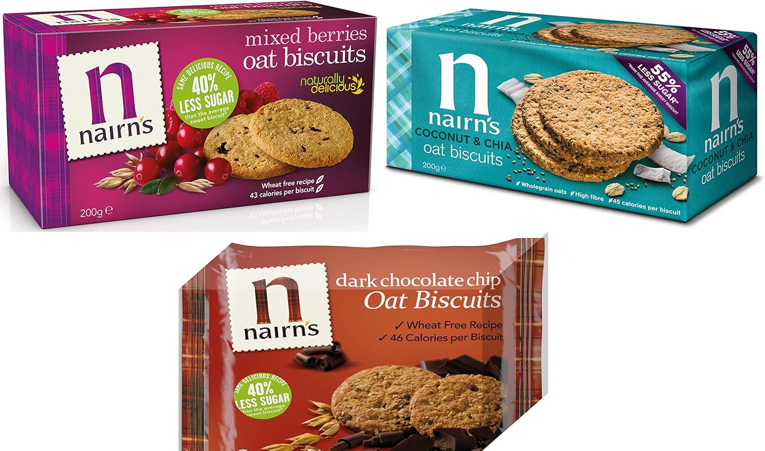 Oat Biscuit "Less Sugar" Selection Mixed Berries Oat Biscuit 200g