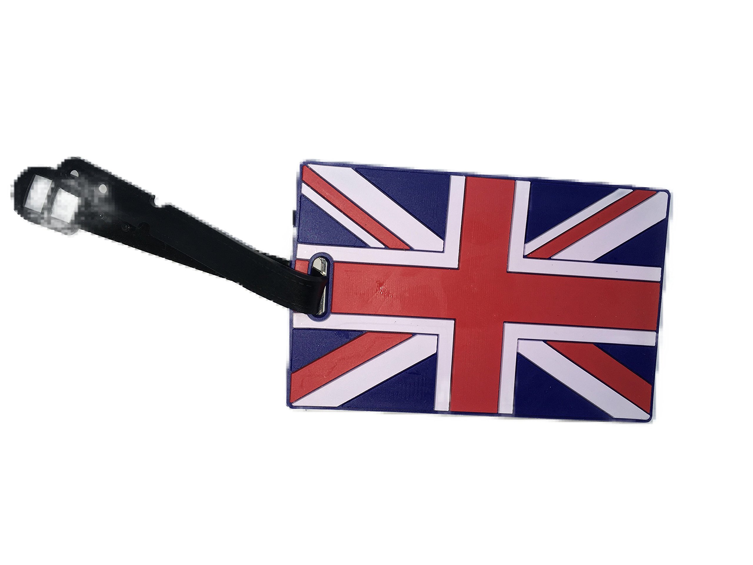 Luggage Tag Address ID Name Tag Silicone Suitcase Personalised Identifier Label by HOMEELABADOR (Union Jack)