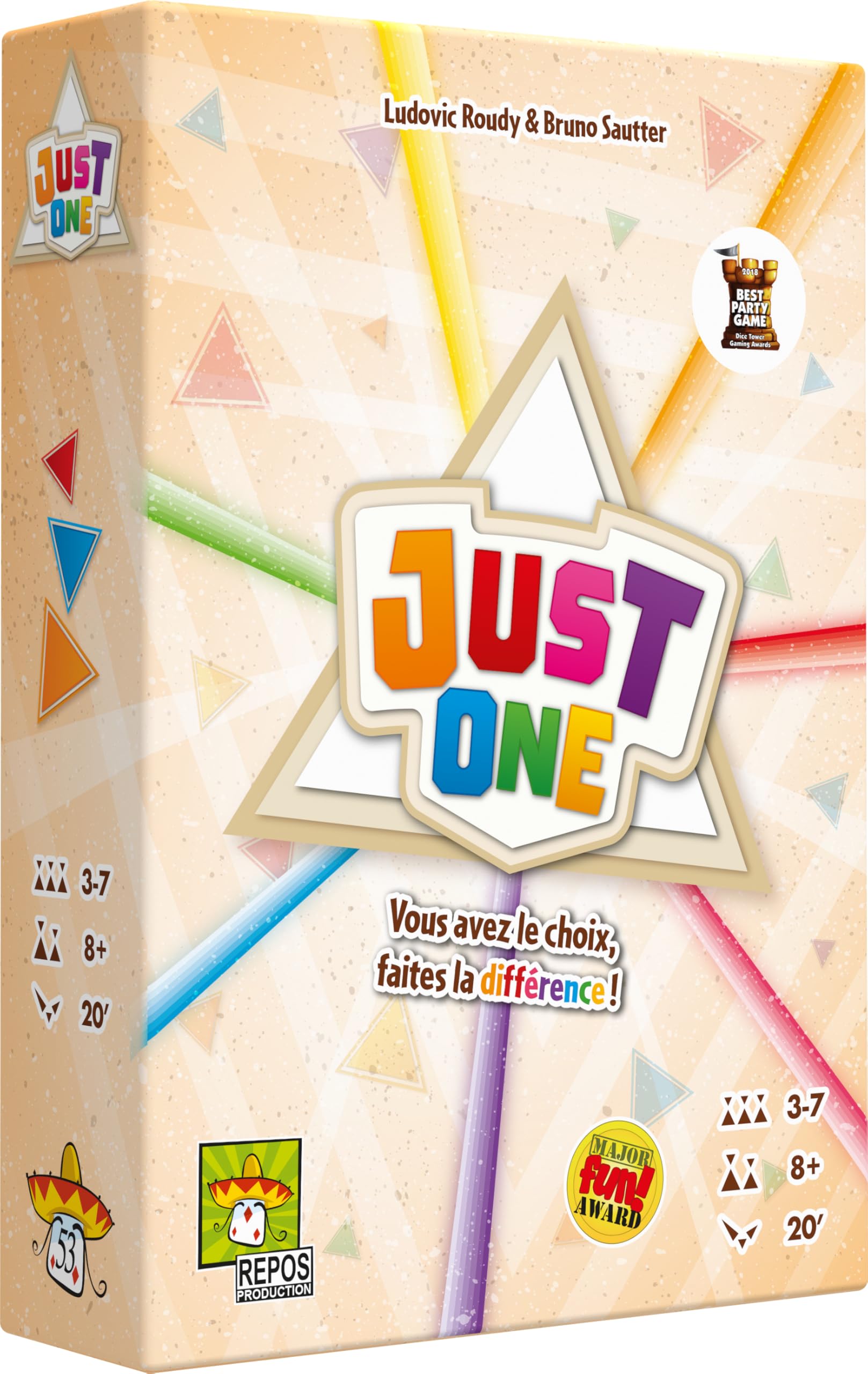 Just One Asmodee – Board Game – Cooperative Game – Ambiance Game - French Language