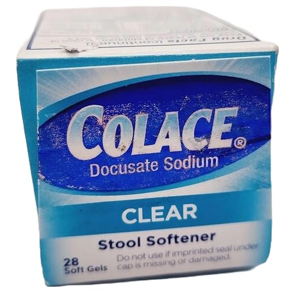COLACE CLEAR DOCUSATE SODIUM STOOL SOFTENER 50MG, 28 COUNT PER BOX (4 PACK)