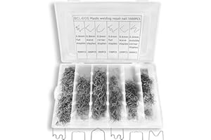 BIBOKLTIY Plastic Welder 1600PCS Plastic Welding Kit Hot Staples with Storage Box, 6 Types of Welding Staples Plastic Repair Welder Kit Hot Stapler for Car Bumpers