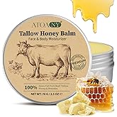 NIFEISHI Beef Tallow for Skin, Tallow and Honey Balm, Beef Tallow for Face with Raw Honey and Beeswax, Natural Organic Grass-Fed Beef Tallow Moisturizing Cream for Body Lotion Skin Care
