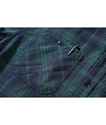 ZITY Men's Flannel Hoodie Shirts Casual Button Down