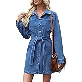 Nitzana Women's Denim Dress Short Sleeve Jean Dress Button Down Denim Shirt Dresses with Pocket 2026 Western Outfits