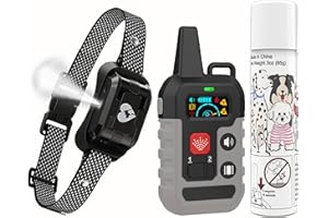 GUTES LEBEN Citronella Dog Training Collar with Remote, 4 Modes Beep/Vibration/Spray/Spray Enhancement, Humane Safe Rechargeable Dog Bark Collar, IPX6 Waterproof Spray Collar, Range 300m 【Only Work with Remote】