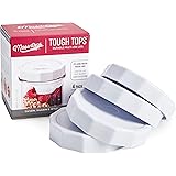 Masontops Tough Tops - Wide Mouth Mason Jar Lid - White - BPA-Free Plastic Screw Caps - Reusable Airtight Storage Covers