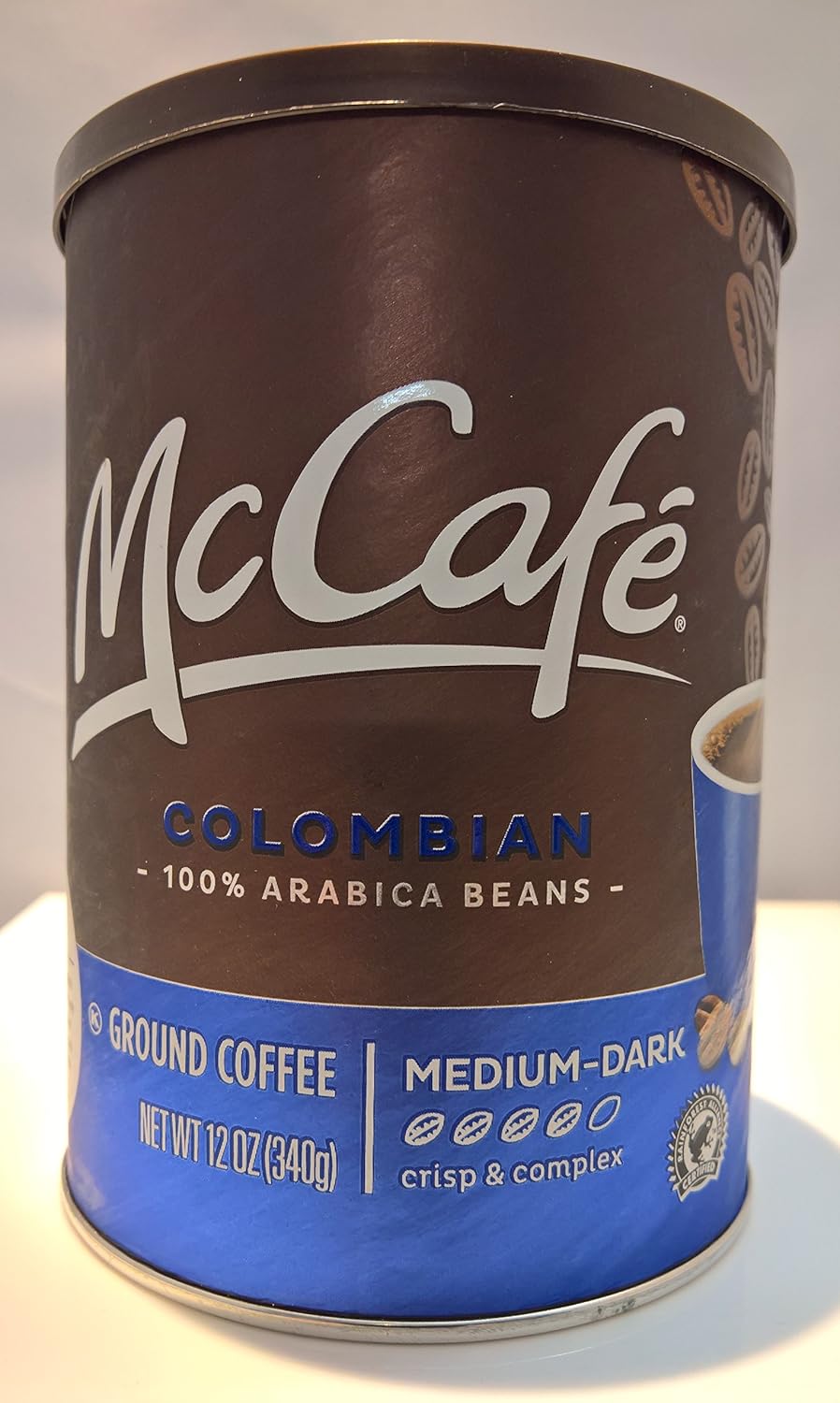 McDonalds McCafe Colombian Medium Dark Roast Ground Coffee 340g Can