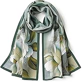 SHIROUYU 100% Mulberry Silk Women's 55”*14” Long Scarf Headscarf and Neck Scarf - Rectangular Hair Towel with Gift Packed