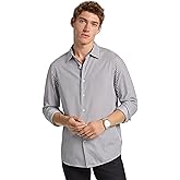 Michael Kors Mens Long Sleeve Stripe Classic Fit Shirt