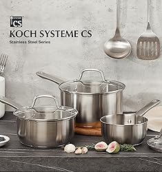 KOCH SYSTEME CS Stainless Steel Saucepan Set, 1QT