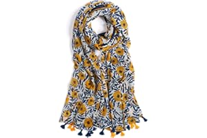 QIUTIMIY Scarf for Women Lightweight Soft Floral Leopard Printed Scarves Fall Winter Fashion Shawl Wrap with Fringe