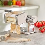 VonShef Manual Pasta Machine Stainless Steel with Clamp, Cutter & Spaghetti view 2
