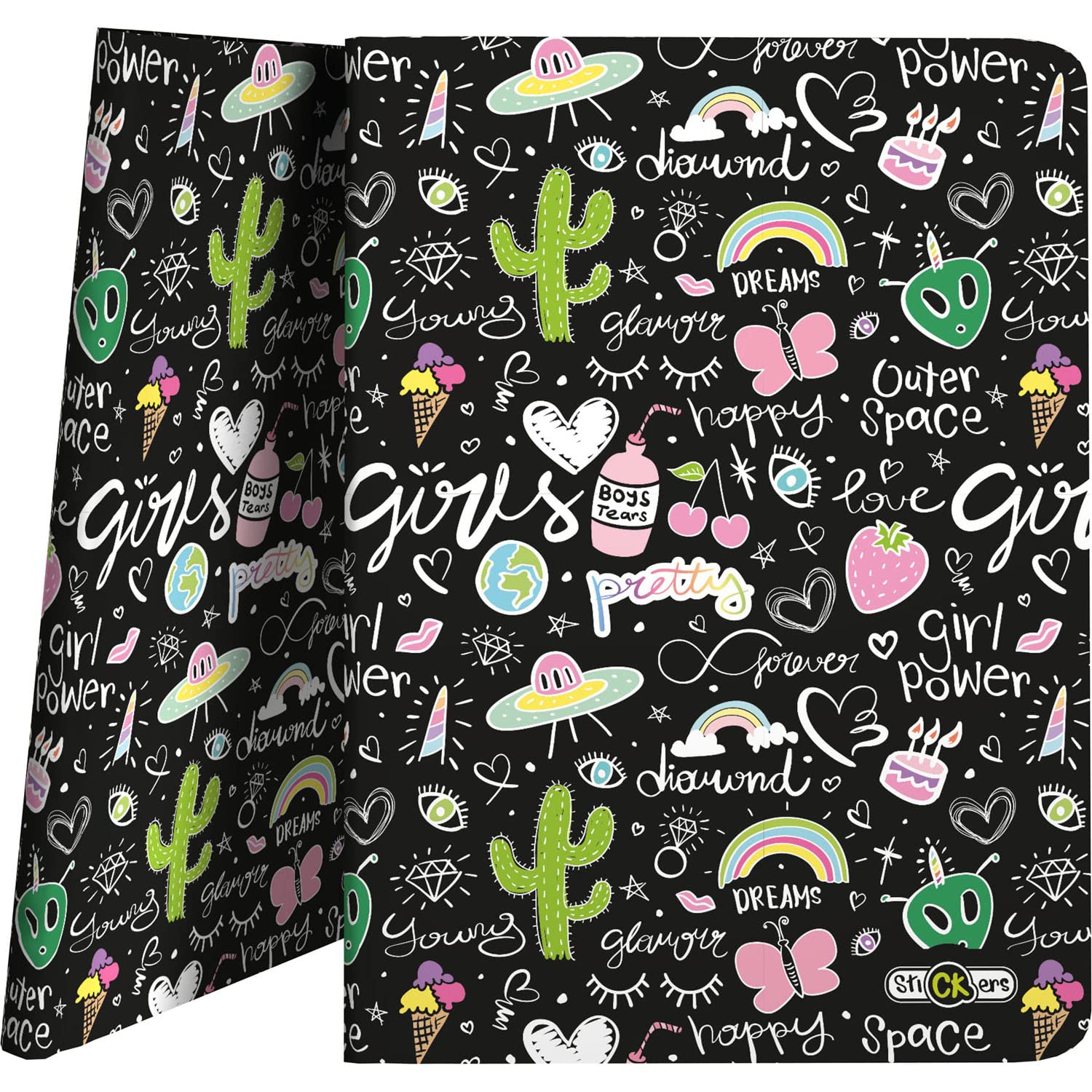 Grafoplás 1332455 30 Pocket A4 Polypropylene Cover Crazy Space Stickers Collection