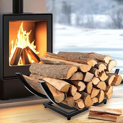 EALPVIS 22" Curved Firewood Rack - Heavy Duty Metal Log Holder