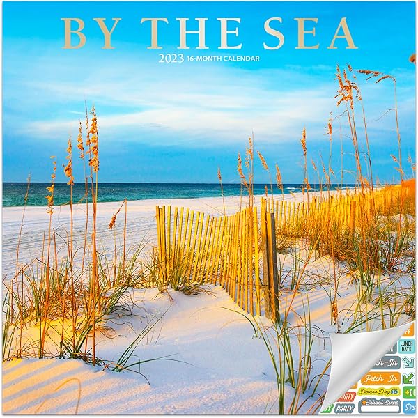 Amazon.com: By the Sea Calendar 2023 -- Deluxe 2023 Seaside Wall Calendar  Bundle with Over 100 Calendar Stickers (Seashore Gifts, Office Supplies) :  Office Products